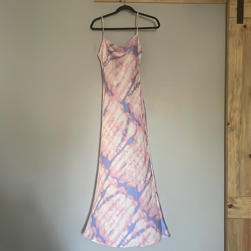 Pink and Blue Long Dress